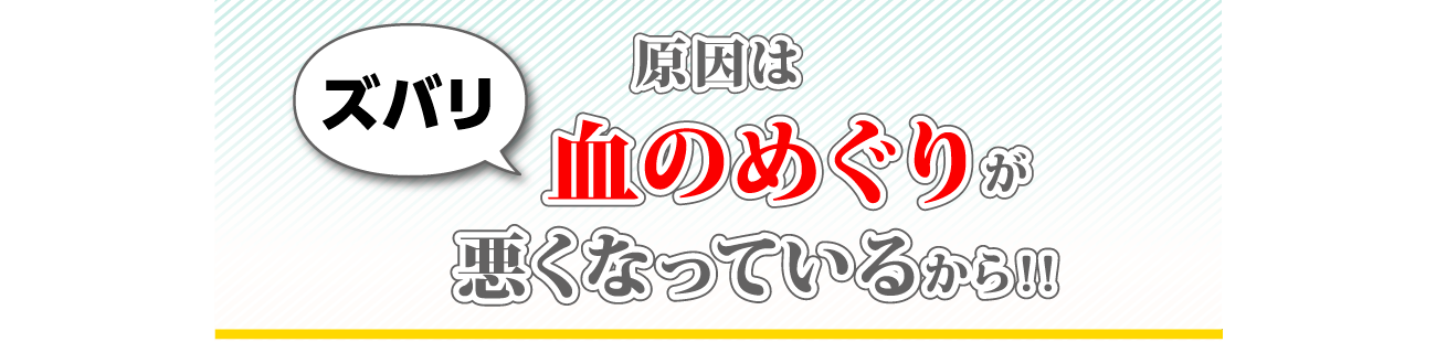 原因はズバリ「血のめぐり」が悪くなっているから！！